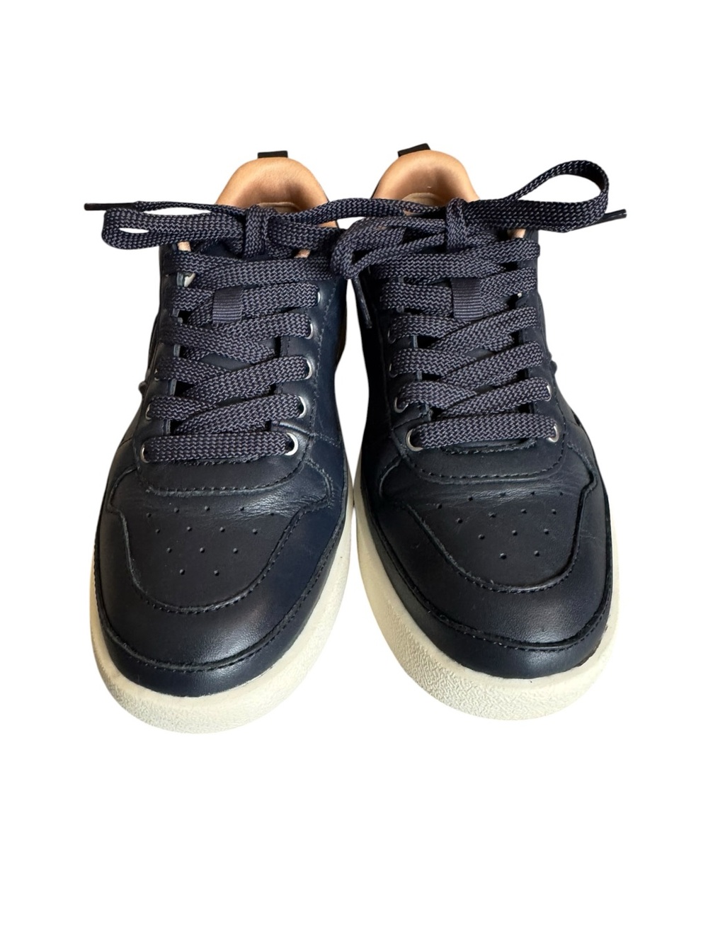 Women’s Vionic Elise Navy Leather Low-Top Sneakers with Cream Sole 6.5 - Picture 3 of 7
